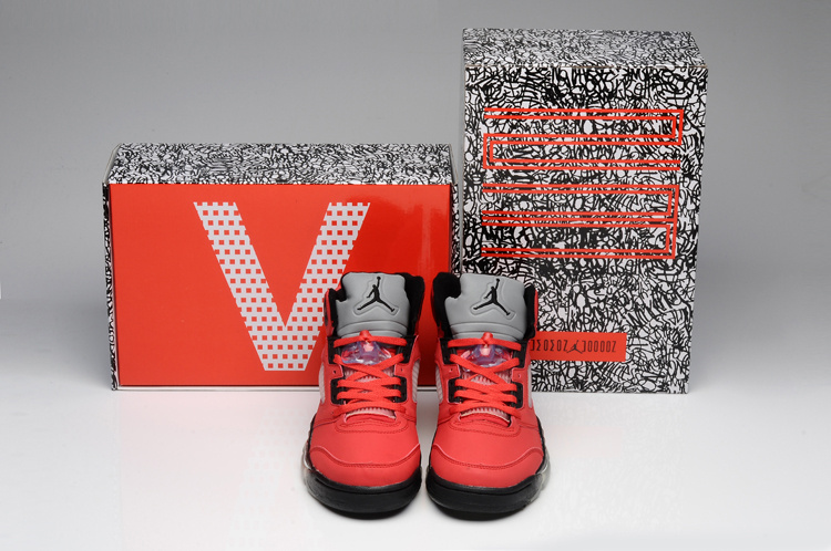 Air Jordan 5 Mens Shoes Red/Gray Online